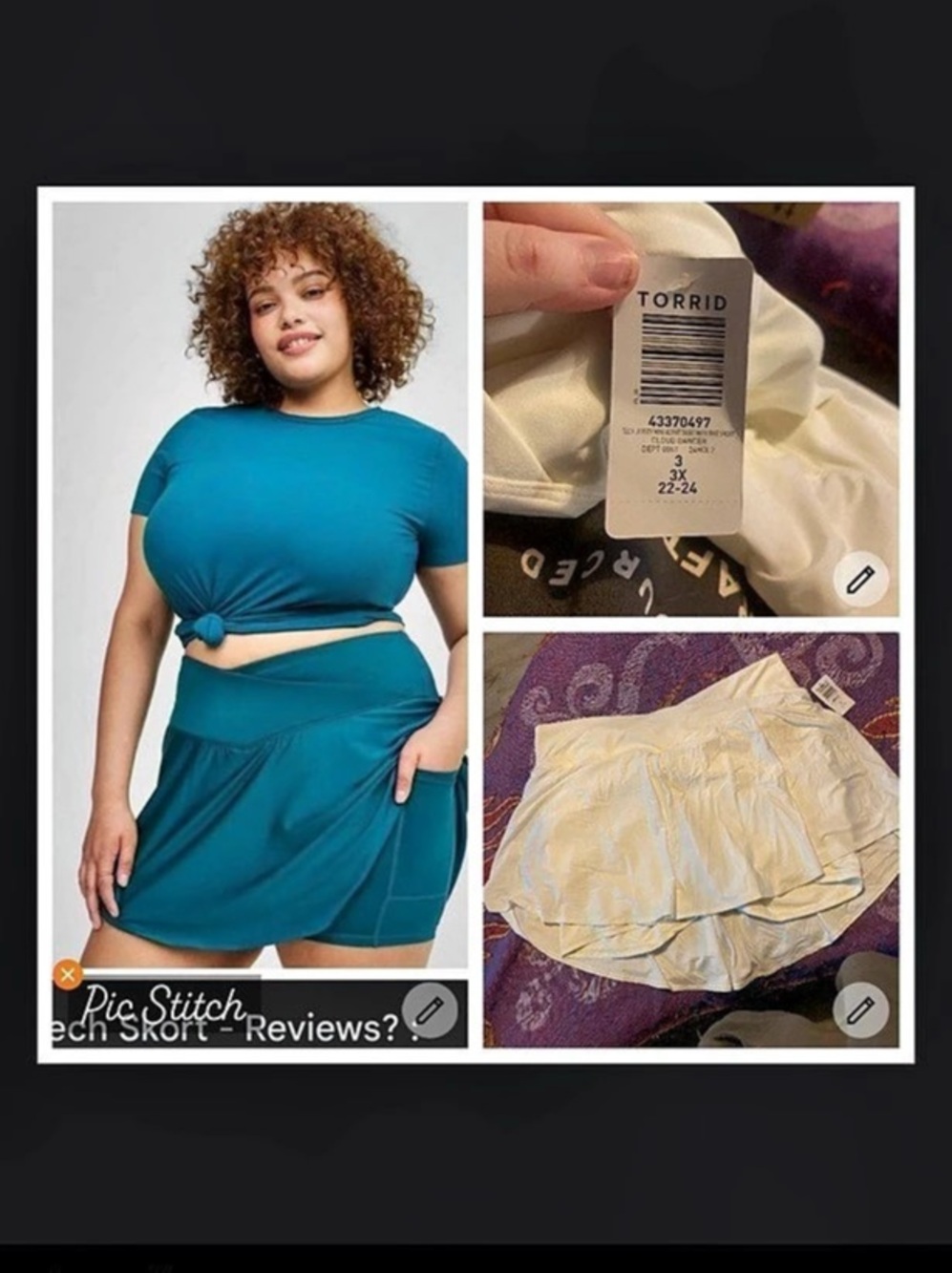 Torrid Tech Jersey Mini Active Skirt With Bike Short White Size 3X